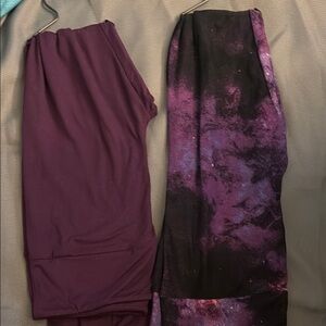 LuLaRoe Purple and Black Leggings